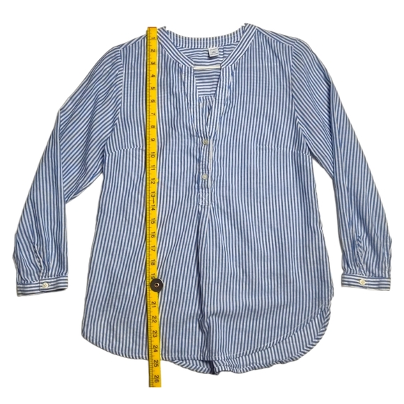 OLD NAVY Relaxed Lightweight Popover Cotton Stripe Size XS Petite V-Neck Henley - Picture 8 of 9